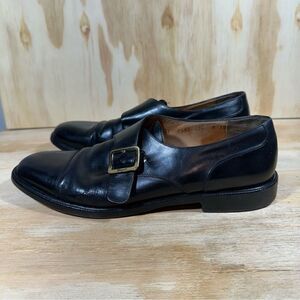 Salvatore Ferragamo Black Monk Strap Buckle Shoes Men’s Size 8 D
